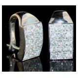 3.00 ct Natural White Topaz Waterfall Earrings