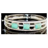 Natural 8.00 ct Turquoise & Diamond Cuff Bracelet