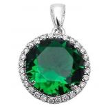 Round 3.50 ct Emerald Solitaire Pendant