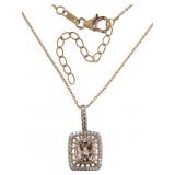 Oval Natural Morganite & Zircon Necklace