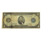 Series 1914  Large $5.00 Federal Reserve Note