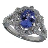 14k Gold 2.52 ct Tanzanite & Diamond Ring