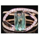 14kt Gold 2.98 ct Tourmaline & Diamond Ring