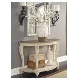 Ashley T743-4 Raelyn Antique White Sofa Table