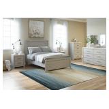 Queen Ashley Cottonburg 5 pc Bedroom Suite