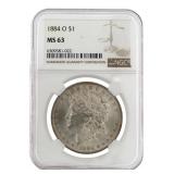 1884 New Orleans MS63 Morgan Silver Dollar