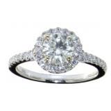 14K White Gold 1.41 ct Round Diamond Ring