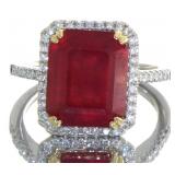 14kt Gold 6.96 ct Ruby & Diamond ring