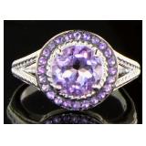 Genuine Round 2.66 ct Amethyst Dinner Ring