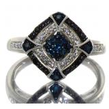 Quality Fancy Blue & White Diamond Ring