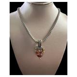 Trillion Cut 3.00 ct Orange Topaz Fashion Necklace