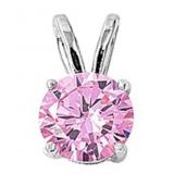 Round 2.00 ct Pink Sapphire Solitaire Pendant