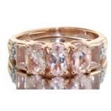 Natural Morganite Past Present Future Ring