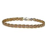 14kt Gold Two Tone Italian Designer Bracelet