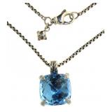 David Yurman Natural 7.50 ct Blue Topaz Necklace