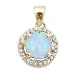 Beautiful Opal & White Topaz Halo Pendant