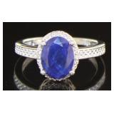 Natural Oval 2.57 ct Sapphire & Diamond Ring