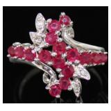 14kt Gold Natural 1.55 ct Ruby & Diamond Ring