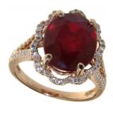 14kt Gold 8.22 ct Ruby & Diamond Ring