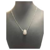 14kt White Gold 18" Tear Drop Necklace