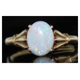 14kt Gold Vintage Natural White Opal Ring