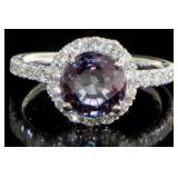 14k Gold 4.15 ct Oval Alexandrite & Diamond Ring