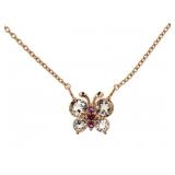 Genuine Morganite 1.00 ct Butterfly Necklace