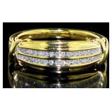 Channel Set Double Row Diamond Ring