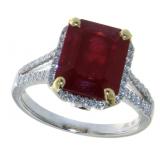 18kt Gold 4.95 ct Ruby & Diamond Ring