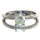 14kt Gold .91 ct GIA Oval Diamond Solitaire Ring