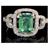 14kt Gold 2.23 ct Emerald & Diamond Ring