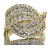 14kt Gold Brilliant 2.80 ct Diamond Cocktail Ring