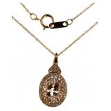 10kt Rose Gold Morganite & Diamond Necklace