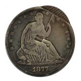 1877 Seated Liberty Silver Half Dollar