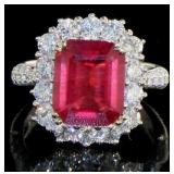 14kt Gold 6.92 ct Ruby & Diamond Ring