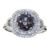 14kt Gold 3.69 ct Alexandrite & Diamond Ring
