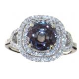 14kt Gold 3.69 ct Alexandrite & Diamond Ring