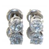 14kt Gold Brilliant 1.00 ct Diamond Stud Earrings