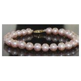 14kt Gold 8mm Rose Freshwater Pearl Bracelet