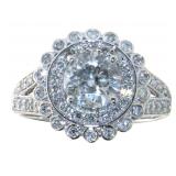 14k White Gold 1.67 ct Round Cut Diamond Ring