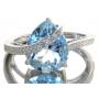 Pear Cut 3.66 ct Blue Topaz & Diamond Ring