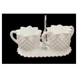 Fenton Hobnail Cream & Sugar & Tray