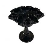 8 " Black Fluted Edge Vase