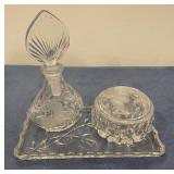 Antique Crystal Vanity Dresser Set