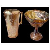 Carnival Pitcher & Pedestal Bowl