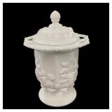 Fruit Design Milk Glass Candy Dish
