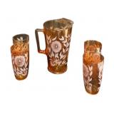 Carnival Pitcher & 4 Glasses