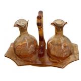 Amber Cruet Set