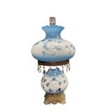 24" Hand Painted Blue & White Teardrop Lamp