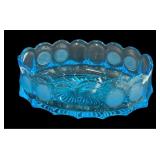 9 " Blue Fostoria Coin Glass Bowl